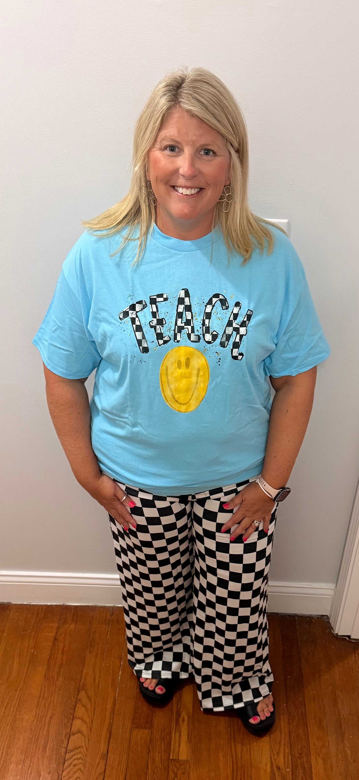 Teach Checkered Tee