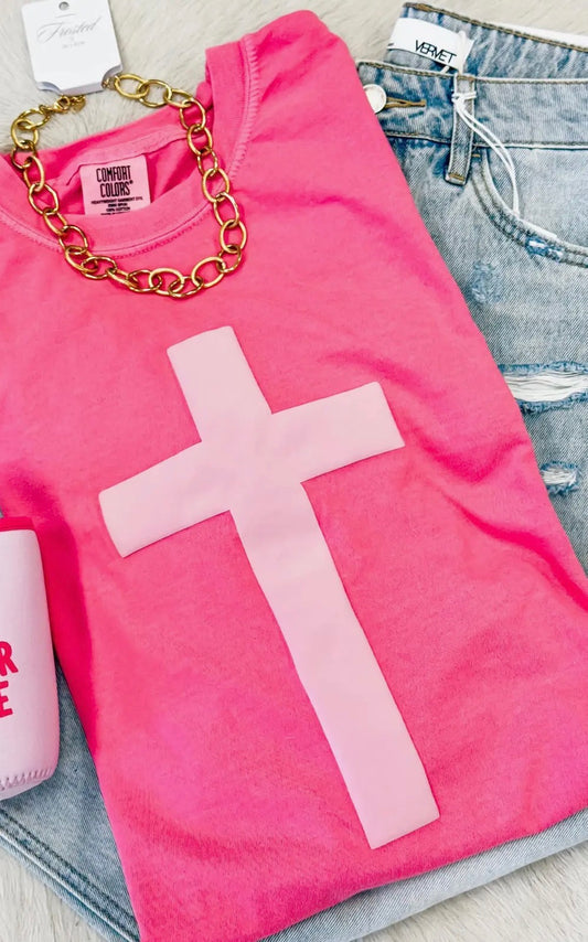 Pink Puff Cross Tee