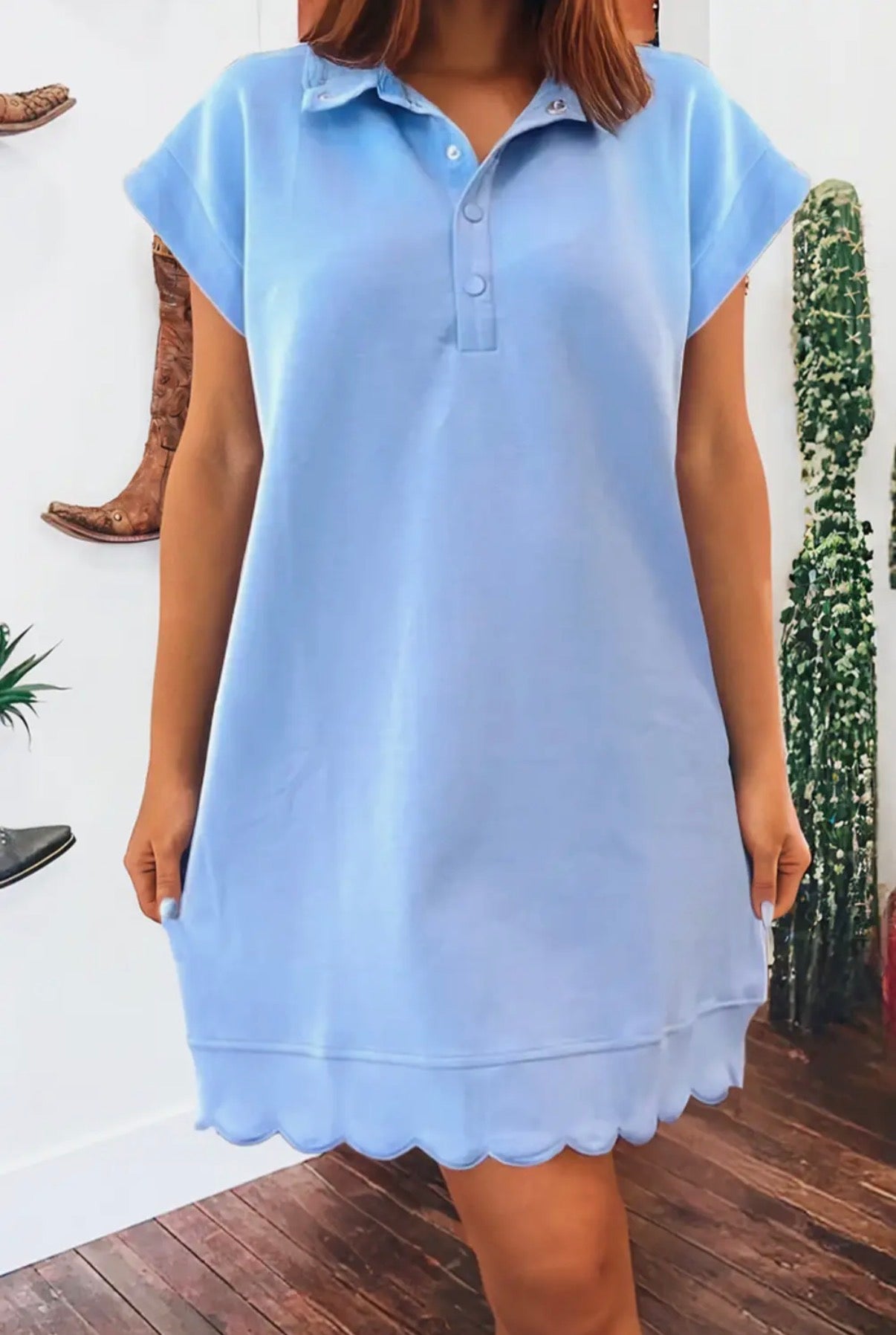 Scallop Hem Dress