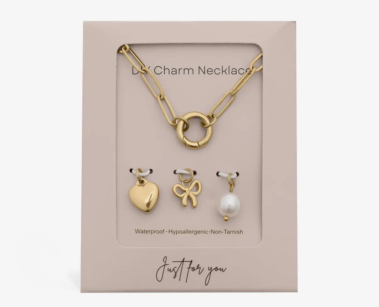 Bow Charm Necklace Set