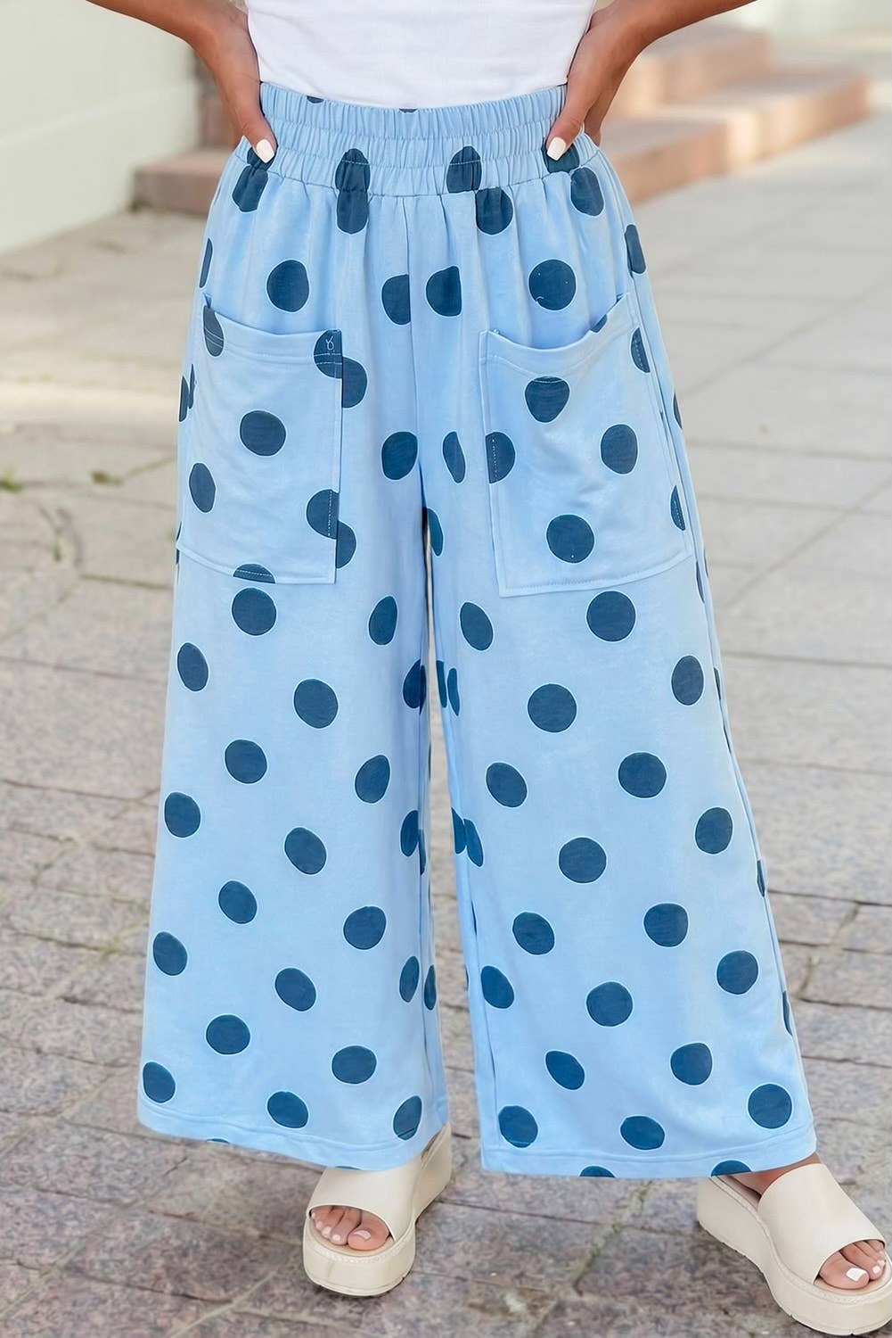 Blue Polka Dot Pants
