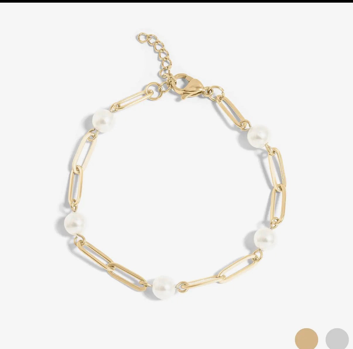 Pearl & Paperclip Bracelet