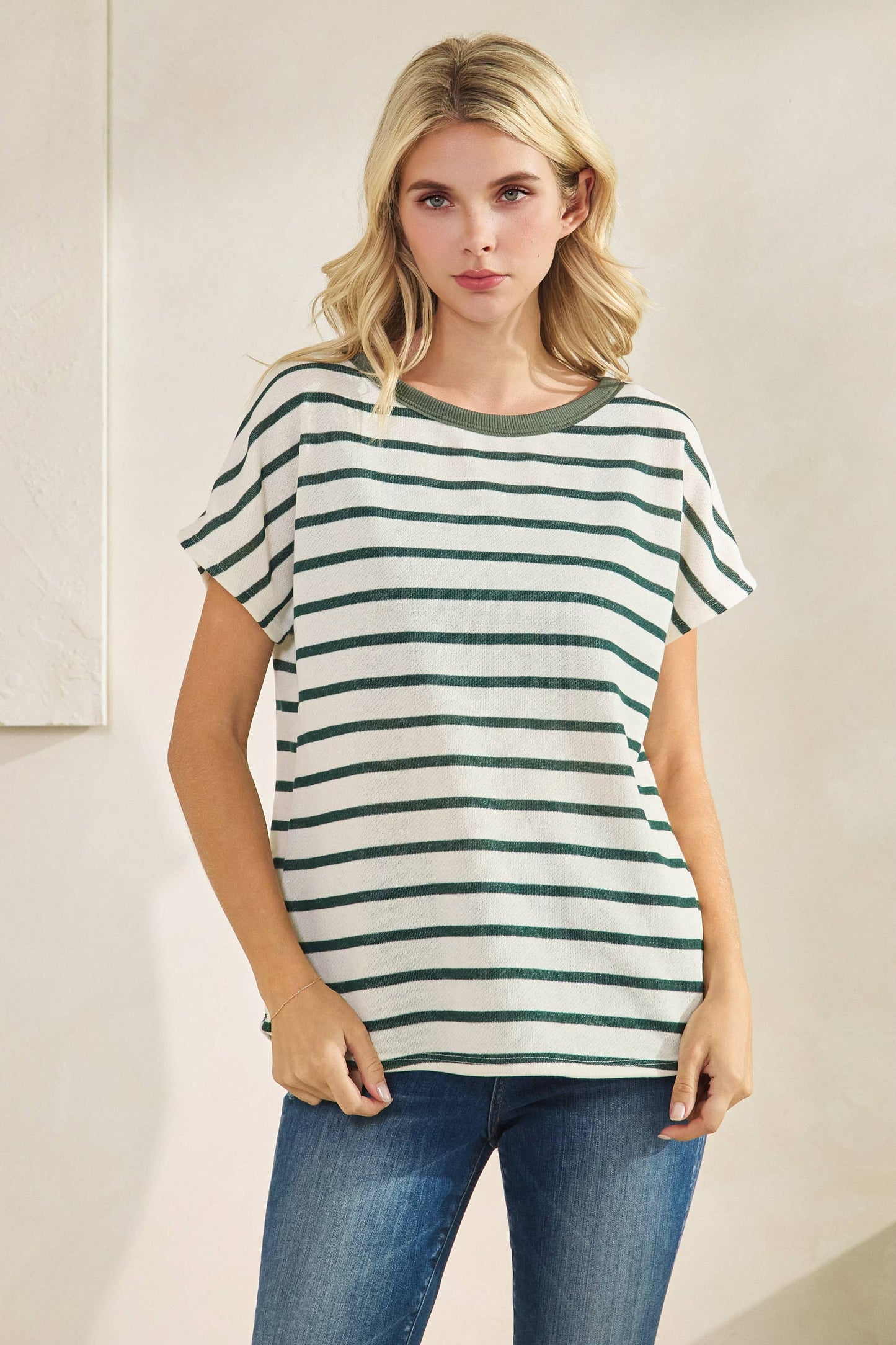 Olive Striped Top