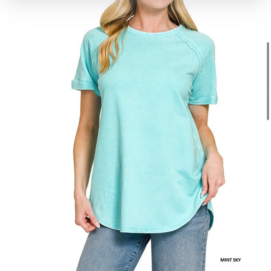 French Terry Curved Hem Top