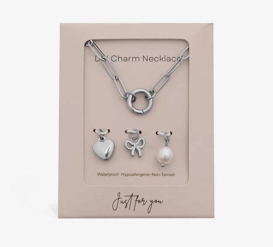 Bow Charm Necklace Set