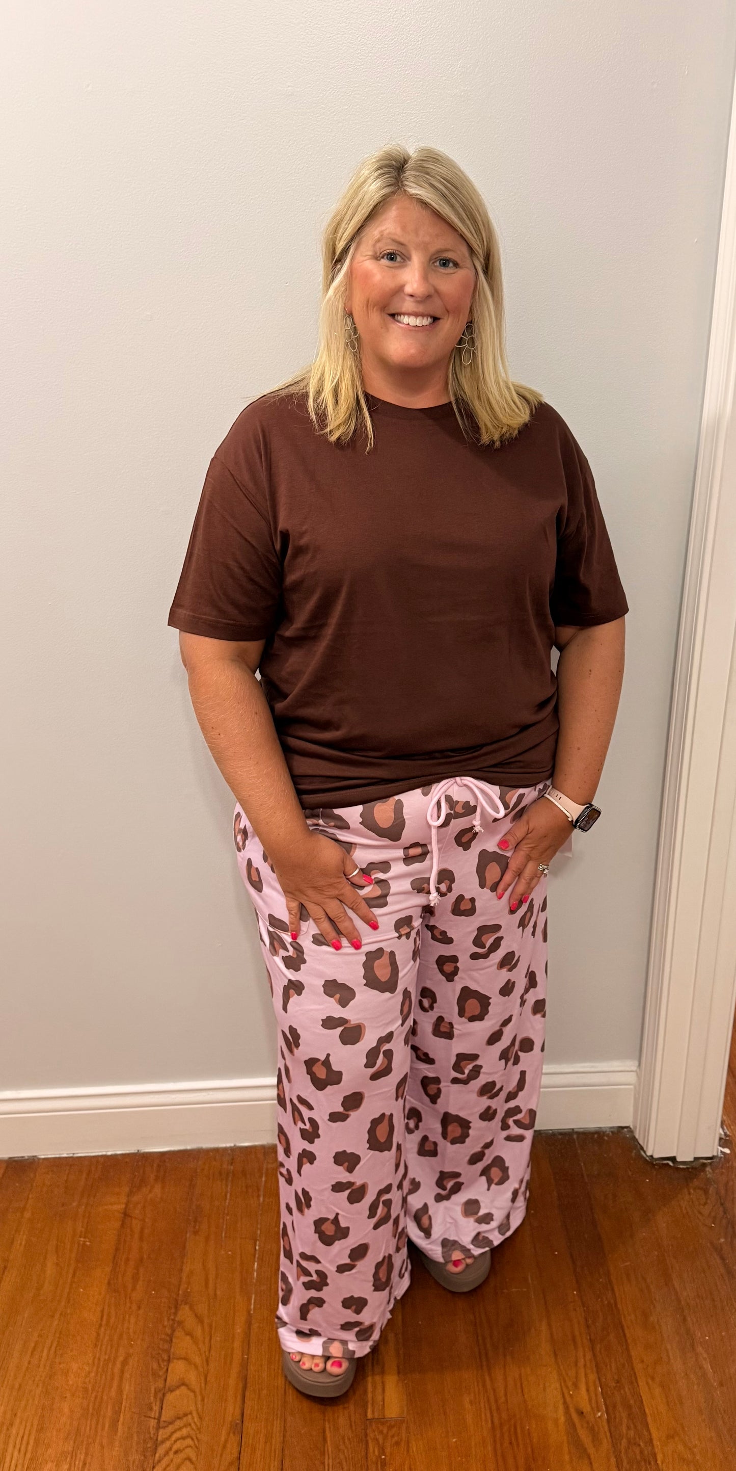 Pink Leopard Print Pants