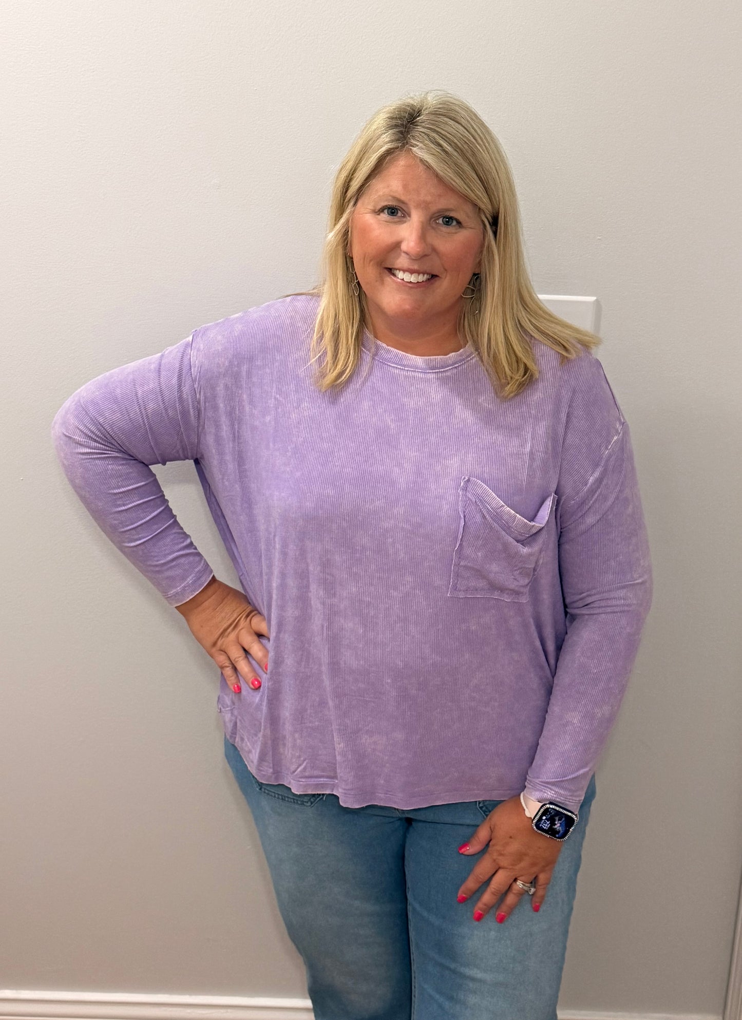 Lavender Ribbed Top