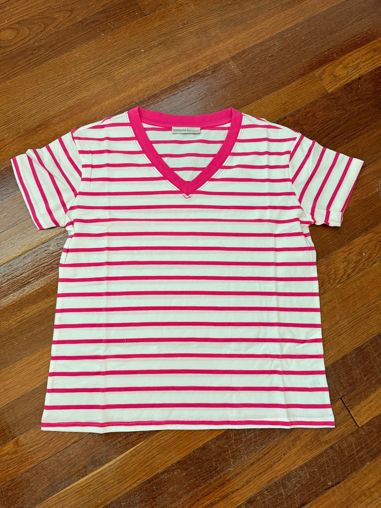 Striped V-Neck Tee