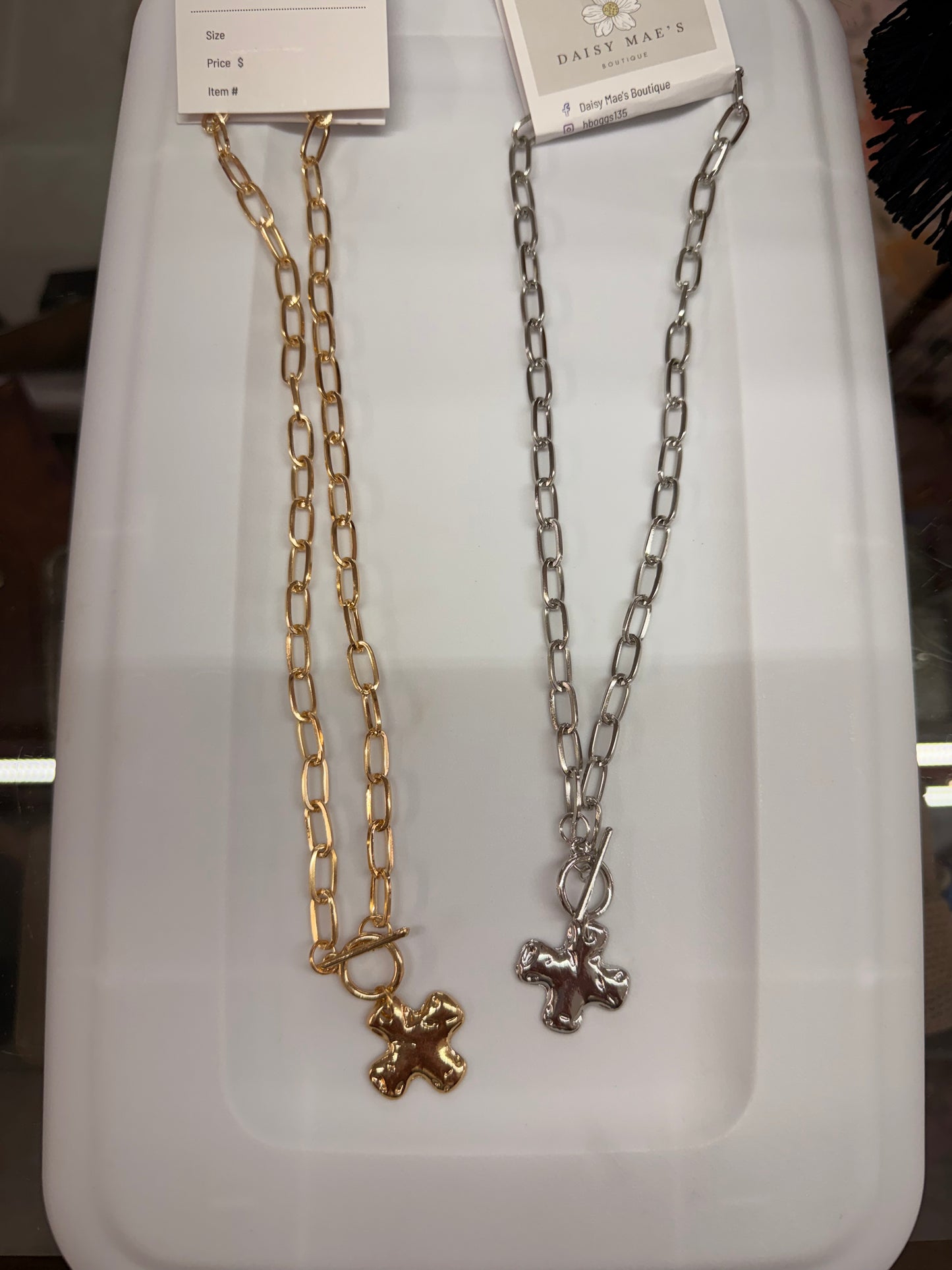 Cross Paper Chain Necklace