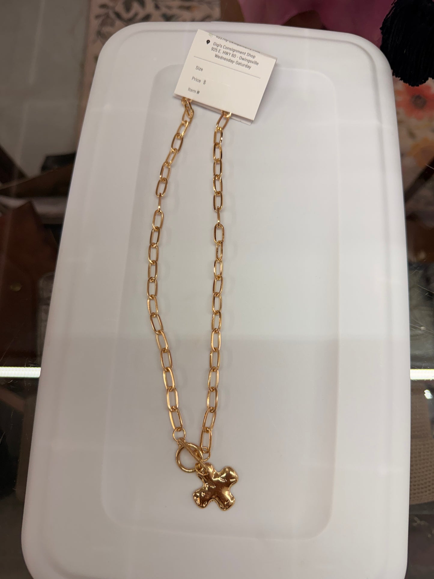 Cross Paper Chain Necklace