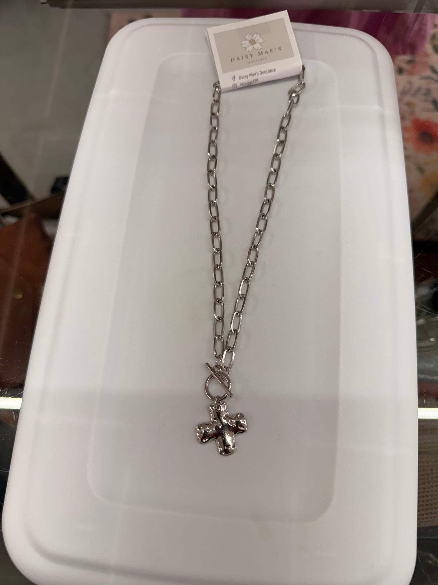 Cross Paper Chain Necklace